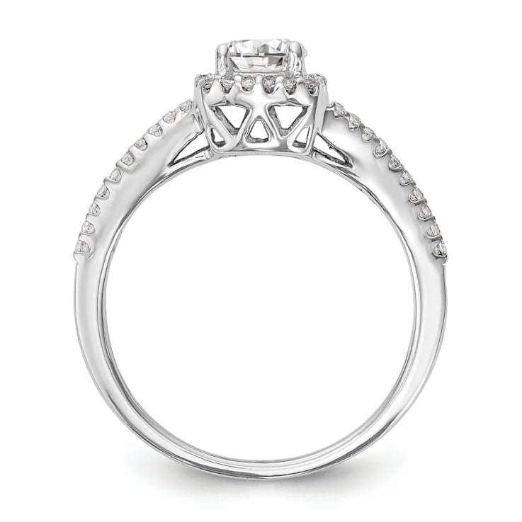 Rhodium Over 14K White Gold Lab Grown Diamond Complete Cushion Halo
Engagement Ring 0.70ctw