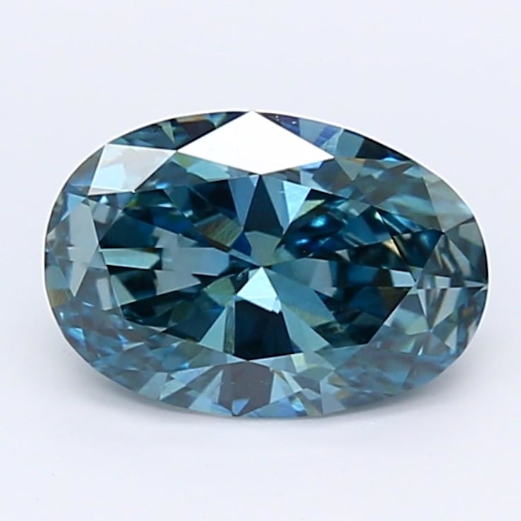 1.10ct Dark Blue Oval Lab-Grown Diamond VS2 Clarity IGI Certified