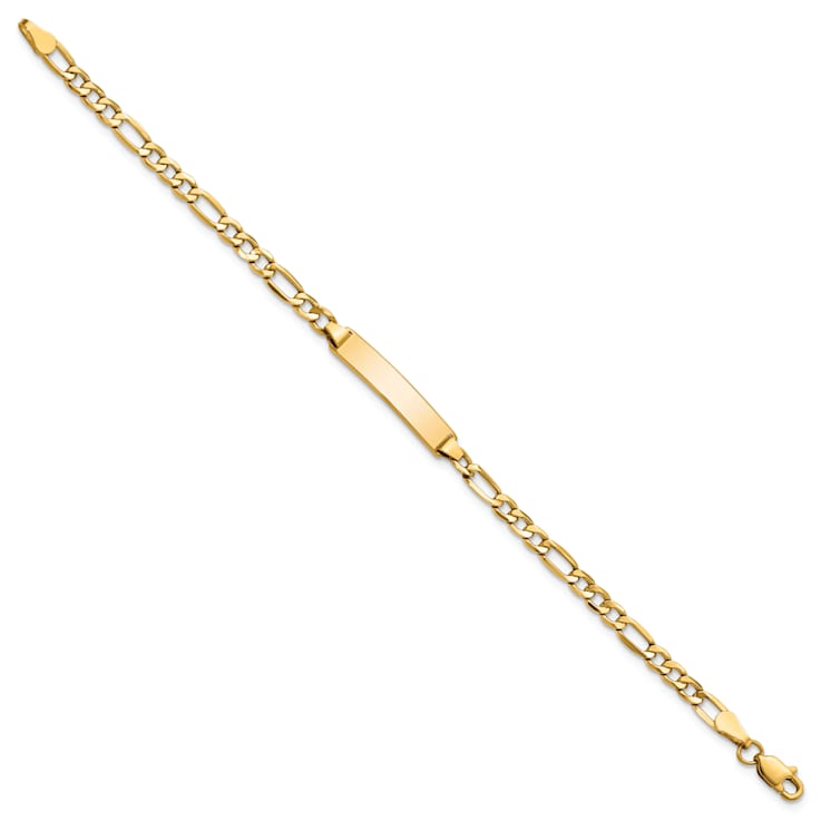 14k Yellow Gold Figaro Link ID Bracelet