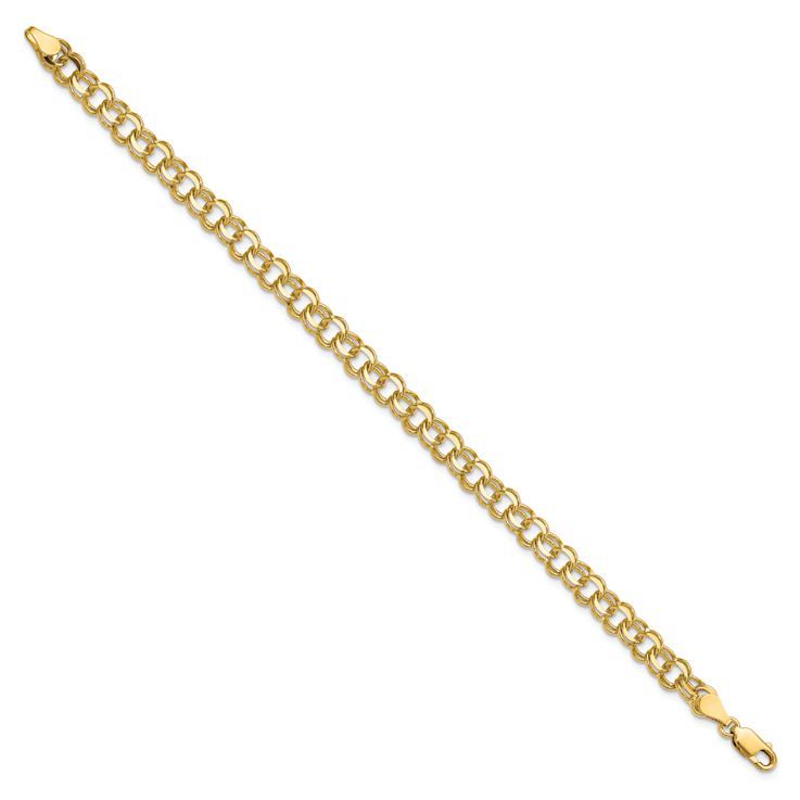 10k Yellow Gold 5.5mm Double Link Charm Bracelet