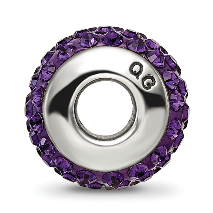 Sterling Silver Reflections Purple/Violet Full Preciosa Crystal Bead