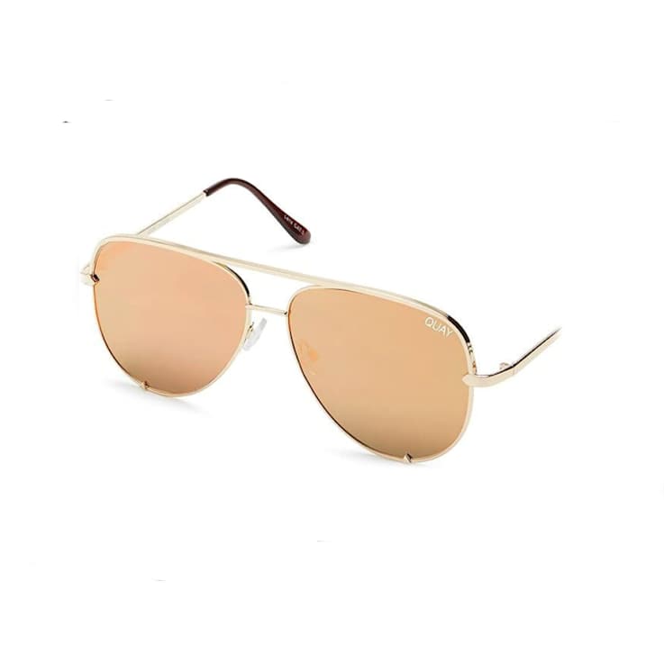 Quay High Key Mini Gold Aviator Frame / Gold Lenses Sunglasses