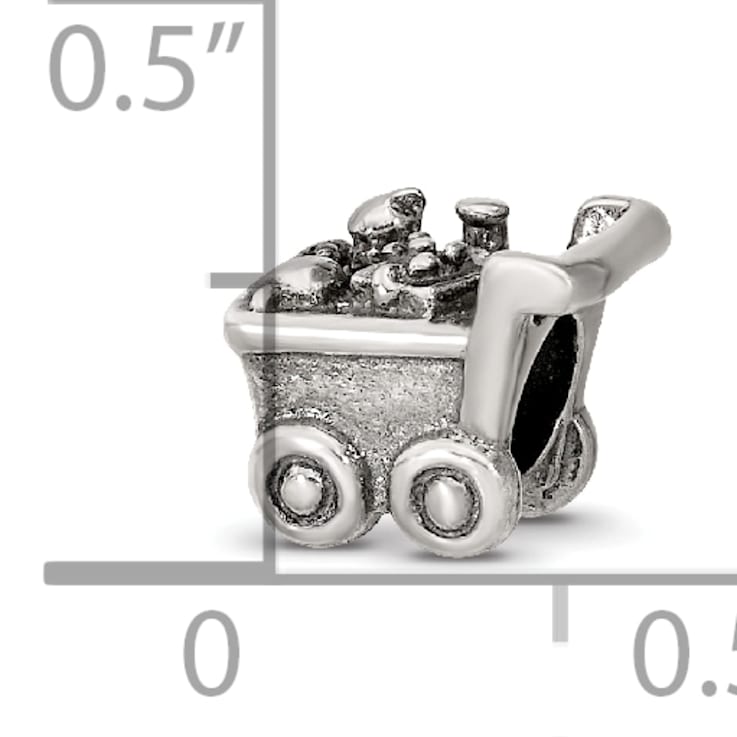 Sterling Silver Shopping Cart Bead