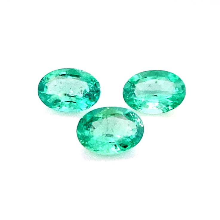 Ethiopian Emerald 7x5mm Oval Set of 3 1.70ctw