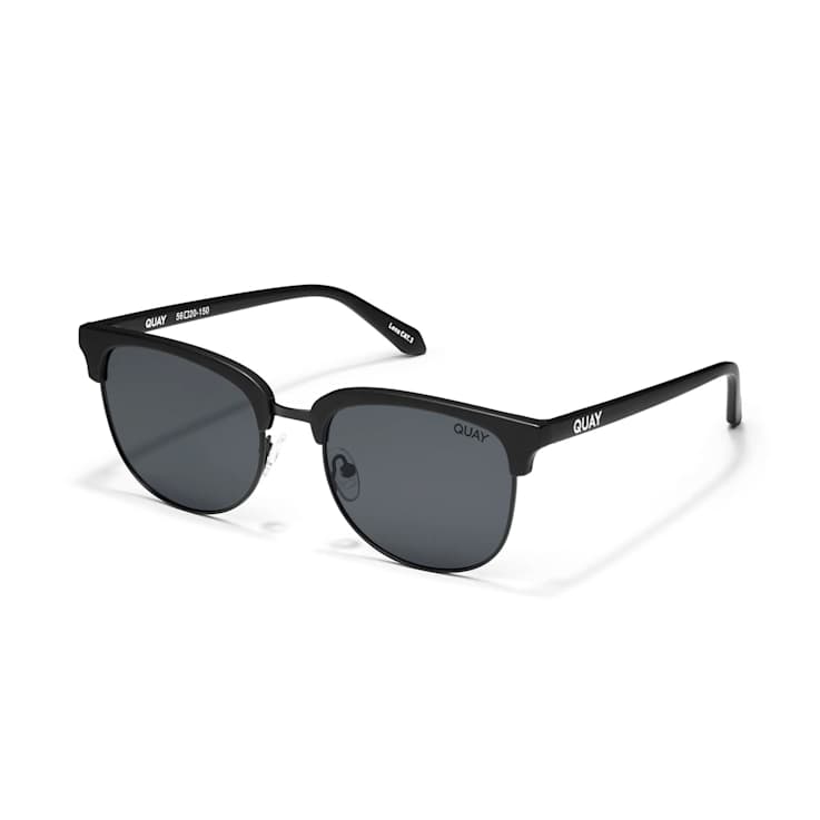 Quay Evasive Black Round Frame / Smoke Polarized Lenses Sunglasses
