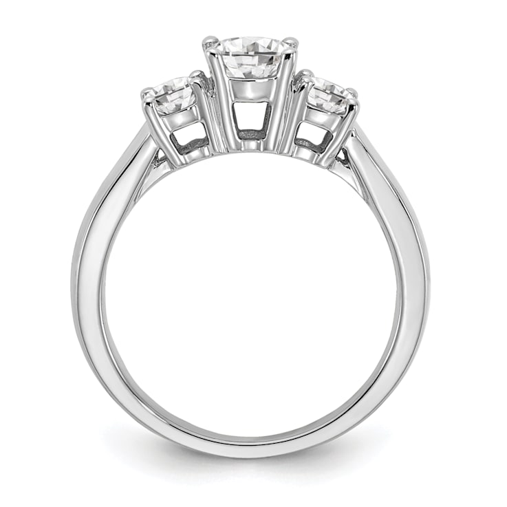 Rhodium Over 14K White Gold Lab Grown Diamond SI1/SI2, G H I, 3-Stone
Engagement Ring