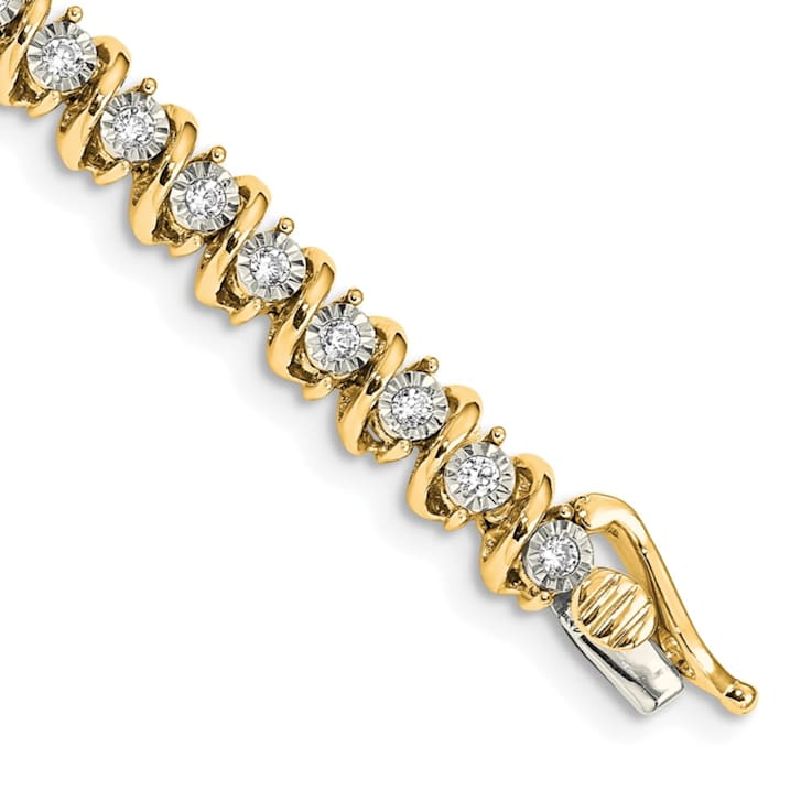 14K Yellow and White Gold Lab Grown Diamond VS/SI GH, Bracelet