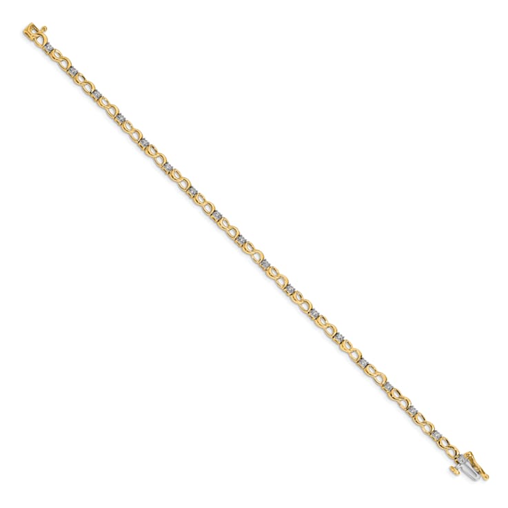 14k Yellow Gold and 14k White Gold with Rhodium over 14k Yellow Gold
Diamond Figure 8 Link Bracelet