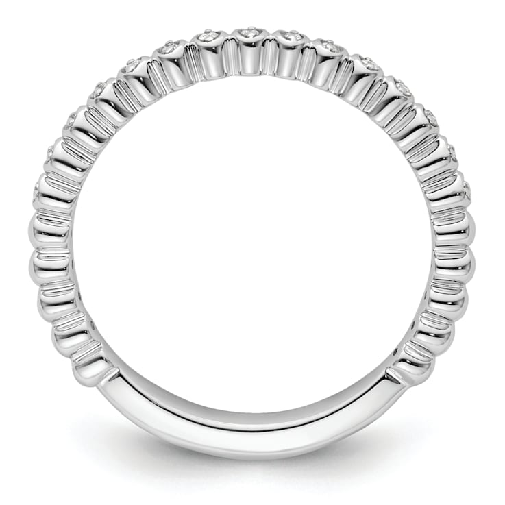 14K White Gold Stackable Expressions Diamond Ring 0.045ctw