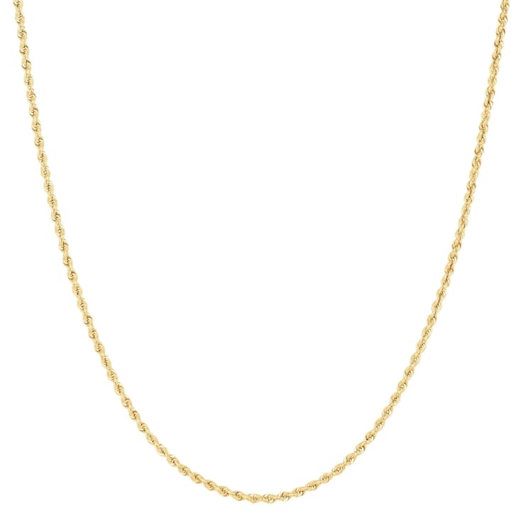 18k Yellow Gold-Plated Sterling Silver 1.2mm Rope Chain Necklace