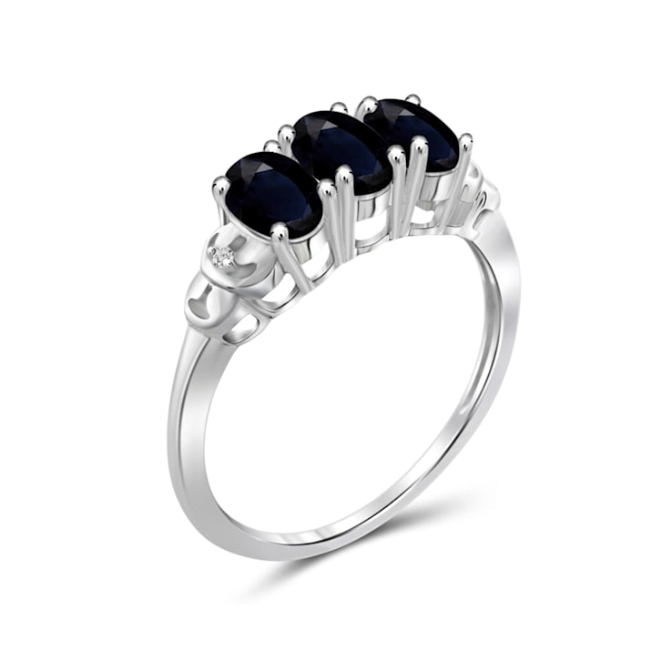 Black Sapphire Rhodium Over Sterling Silver Ring 1.65ctw