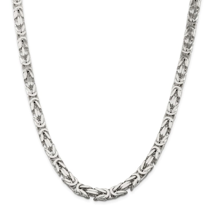 Sterling Silver 8.25mm Byzantine Chain