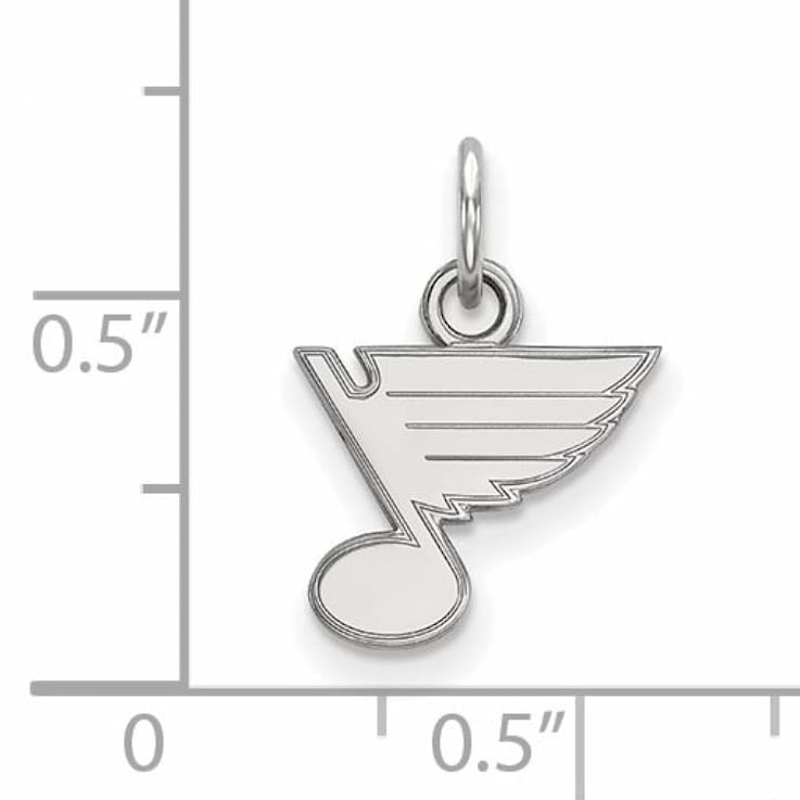Rhodium Over Sterling Silver NHL LogoArt St. Louis Blues Extra Small Pendant