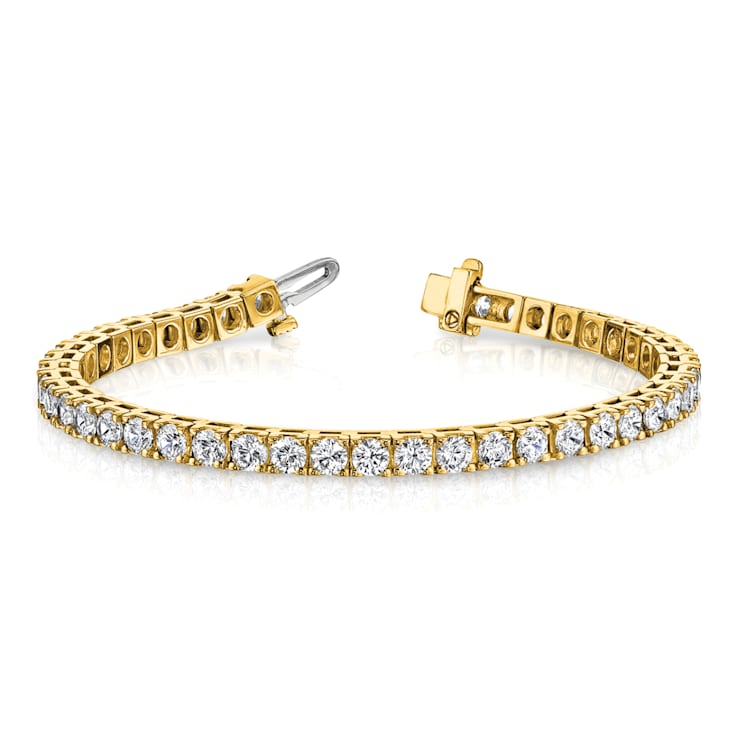 14K Yellow and White Gold Lab Grown Diamond VS/SI GH, Tennis Bracelet