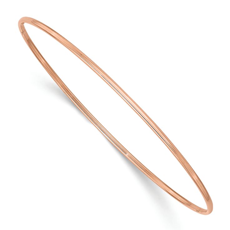10k Rose Gold 1.5mm Polished Slip-on Bangle Bracelet
