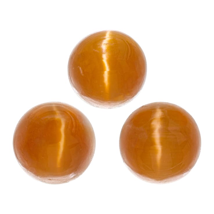 Opal Cat's Eye 6mm Round Set of 3 2.45ctw