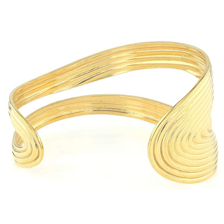 Gold-Tone Wide Open Cuff Bracelet