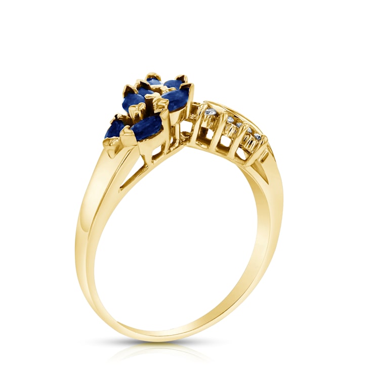0.59ctw Sapphire and Diamond Ring in 14k Yellow Gold - 1CGD2F