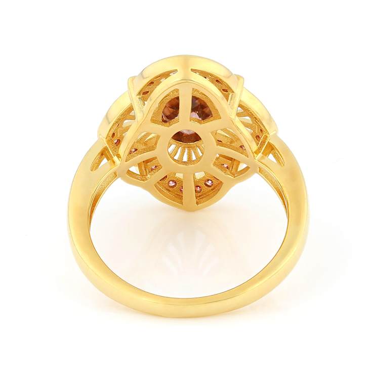 Blush Zircon And Pink Lab-Created Moissanite Ring In 18K Gold Over
Sterling Silver 2.02ctw