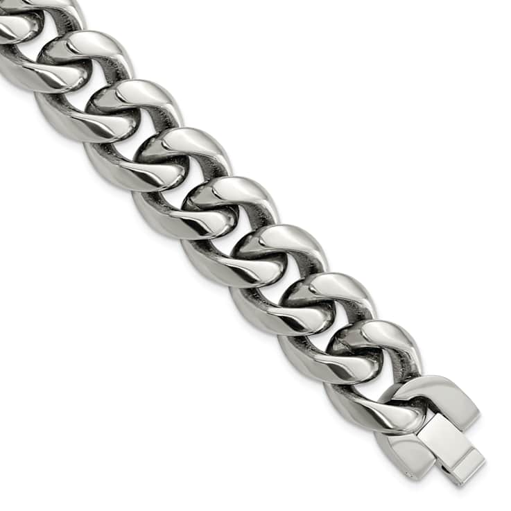 Titanium Polished 14.50mm Curb Bracelet