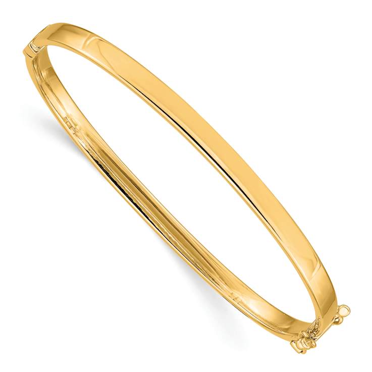 10k Yellow Gold 4mm Hinged Bangle