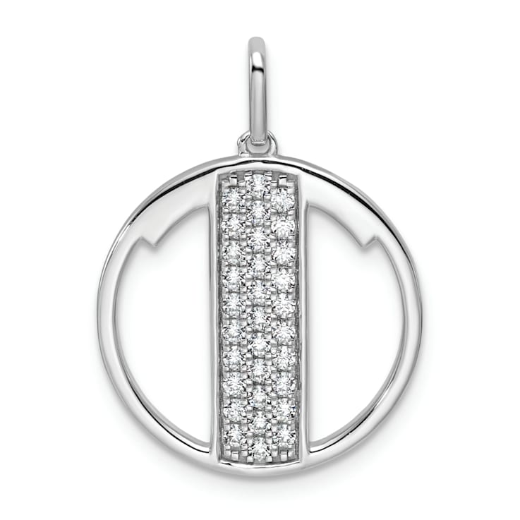 14K White Gold Gatsby Diamond Initial T Charm
