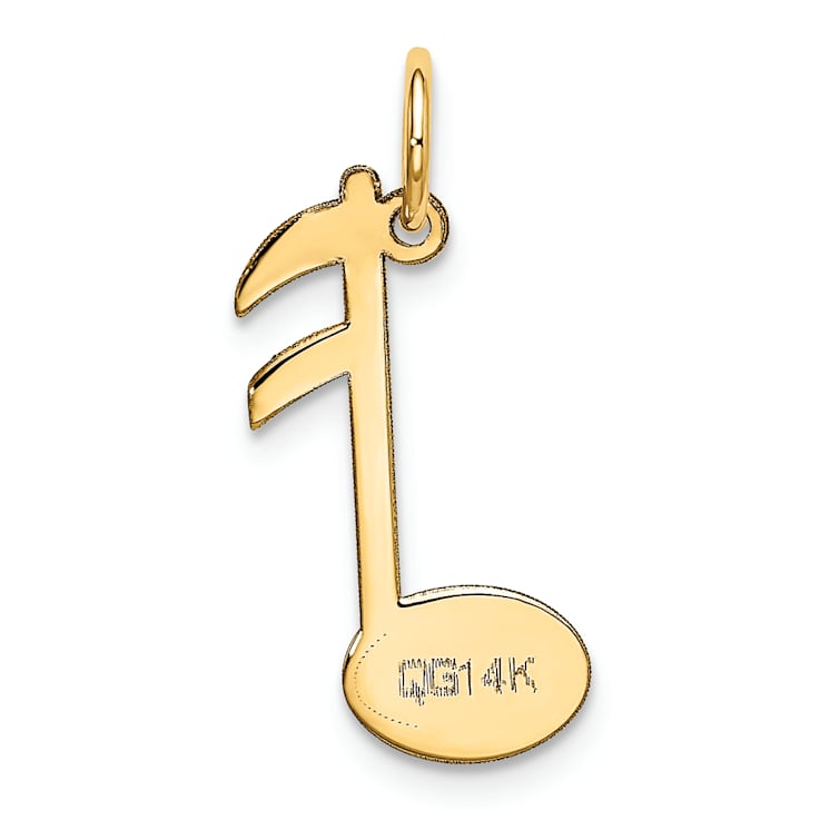 14k Yellow Gold Polished Musical Note Charm