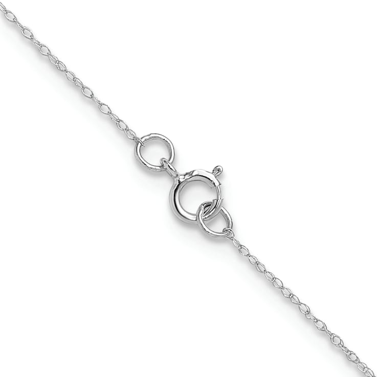 Rhodium Over 14k White Gold 0.4mm Cable 16 Inch Chain