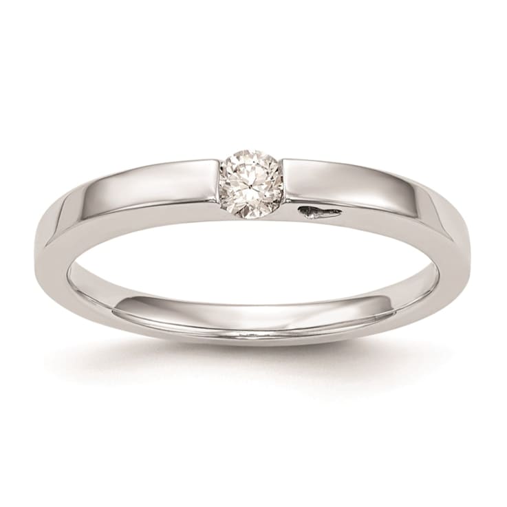 Rhodium Over 14K White Gold First Promise Diamond Promise/Engagement
Ring 0.10ctw