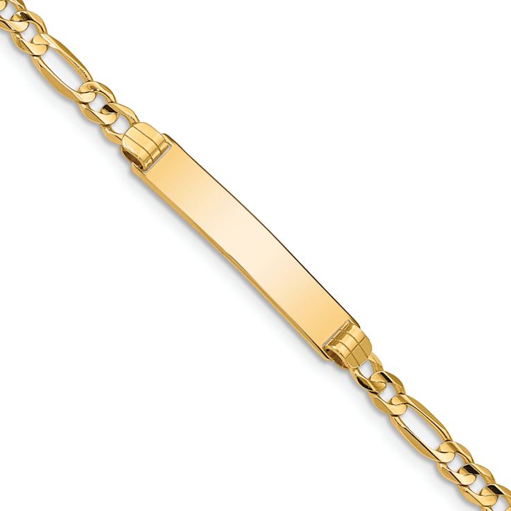 10k Yellow Gold Figaro Link ID Bracelet