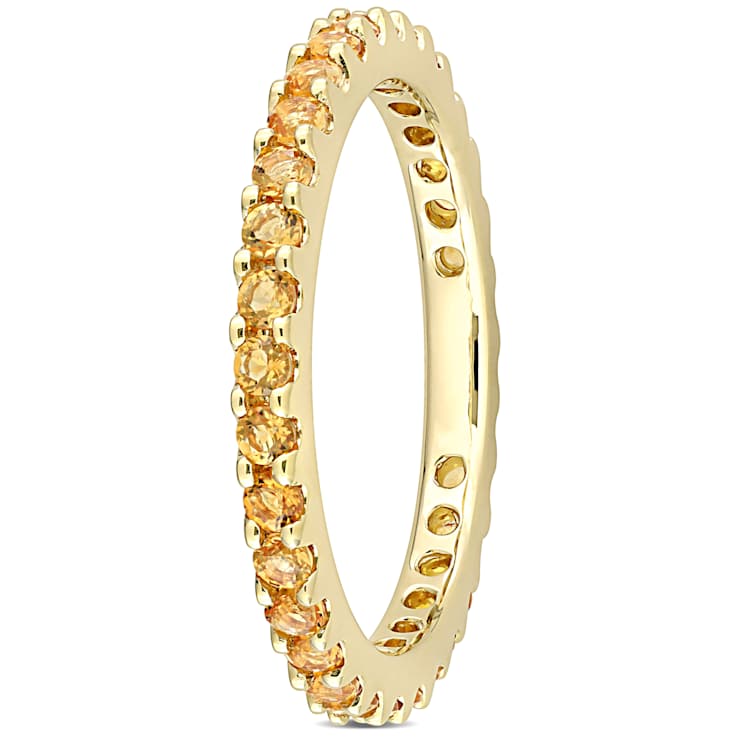 Citrine 10K Yellow Gold Eternity Ring 1.28ctw