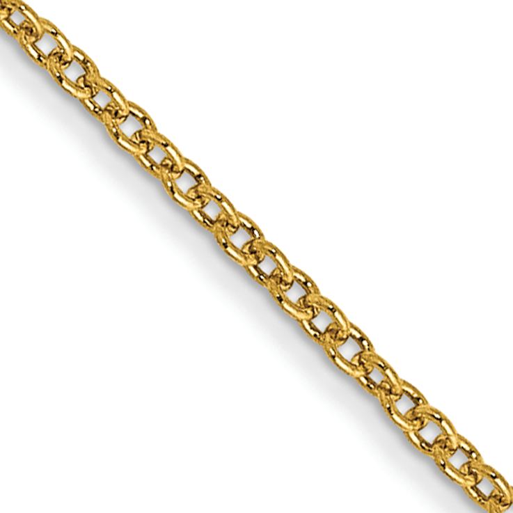 14k Yellow Gold 1mm Solid Round Open Link Cable 26 Inch Chain