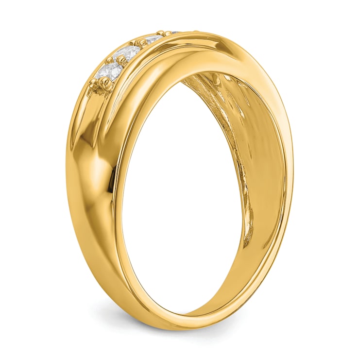 14K Yellow Gold Lab Grown Diamond SI1/SI2, G H I, Men's Band