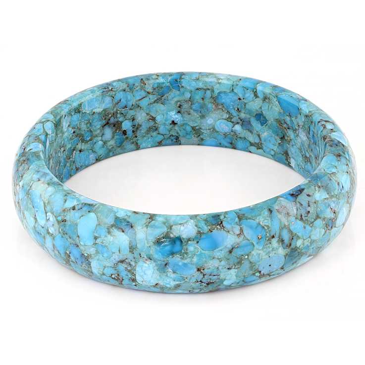 Turquoise Bangle Bracelet In Sterling Silver