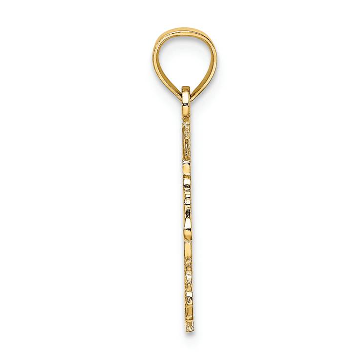 14k Yellow Gold Textured Children's Carousel Horse Charm