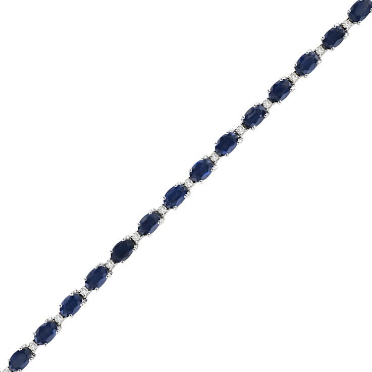 11.40ctw Sapphire and Diamond Bracelet set in 14k White Gold