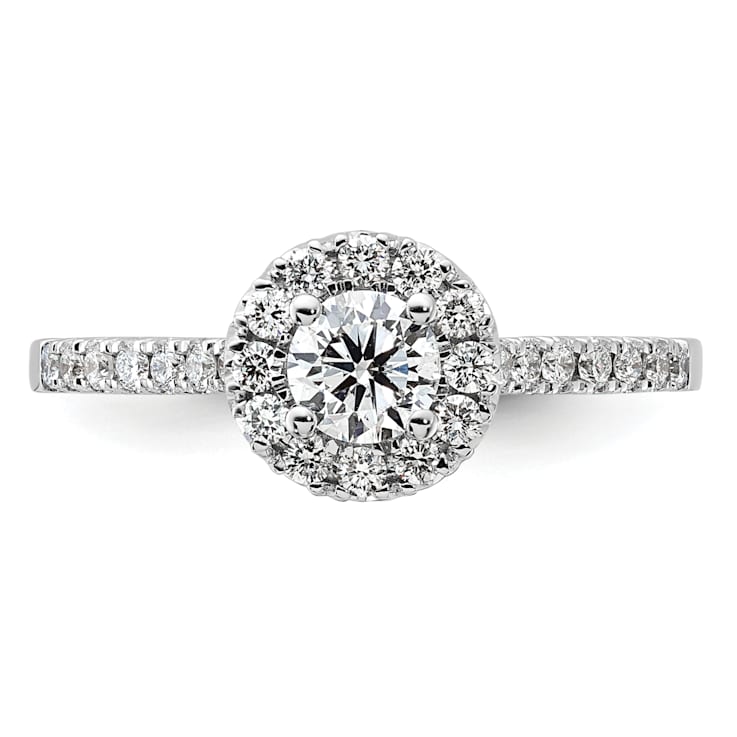 Rhodium Over 14K White Gold Eternal Promise Lab Grown Diamond Halo
Complete Ring 0.748ctw