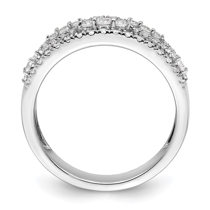 Rhodium Over 14K White Gold Diamond Band 0.88ctw