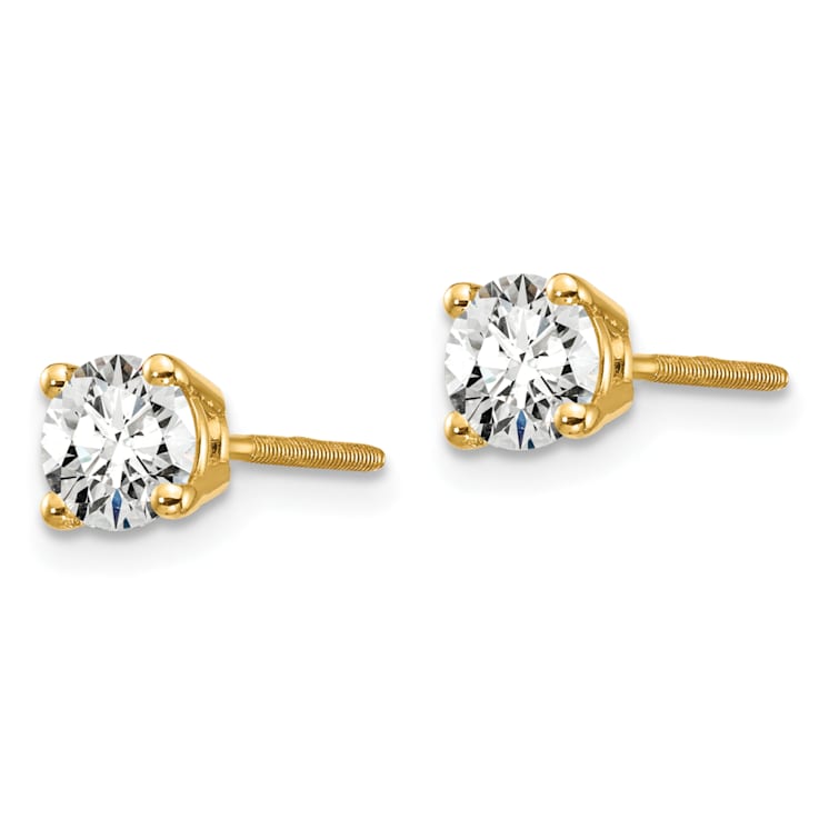 14K Yellow Gold Lab Grown Diamond 3/4ctw Certified VS/SI GH Screw Back 4
Prong Earrings