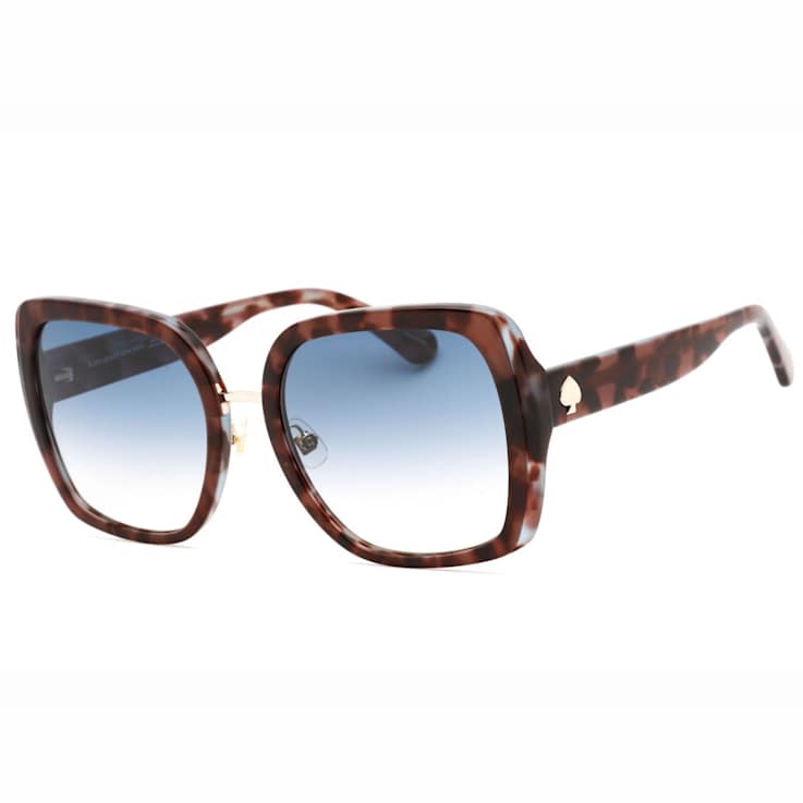 Kate Spade Kimber Blue Havana Square Frame / Blue Lenses Sunglasses