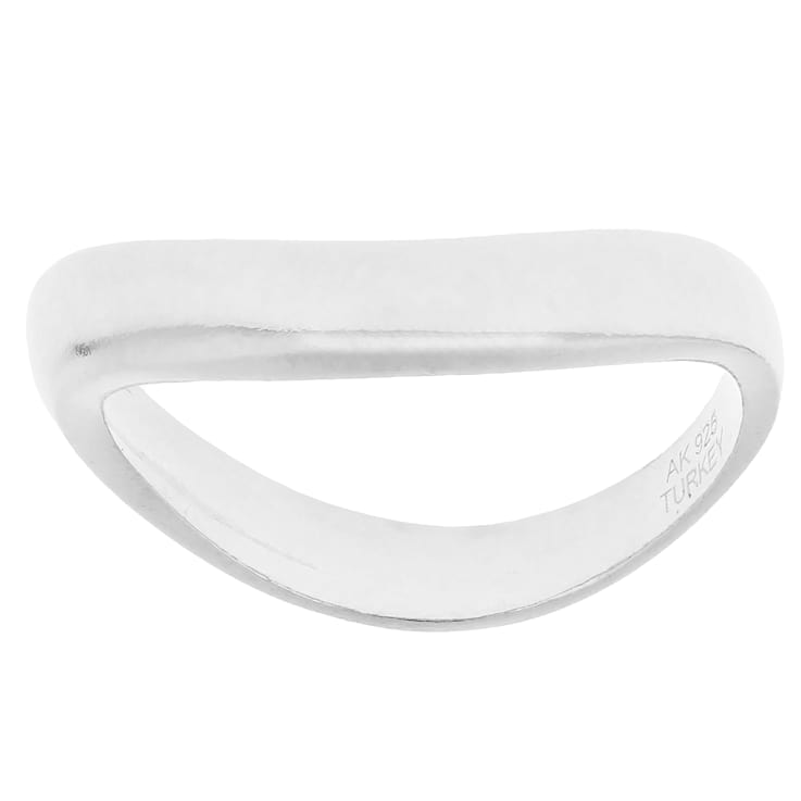 Two-Tone Wave Band Ring Set in Gold Over Silver and Sterling Silver