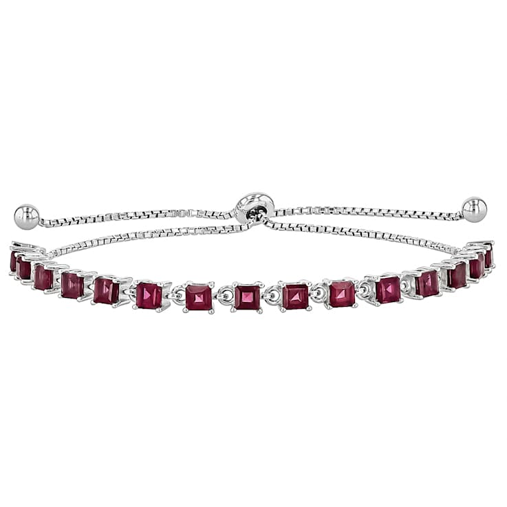 Rhodolite Bolo Bracelet In Sterling Silver 4.20ctw