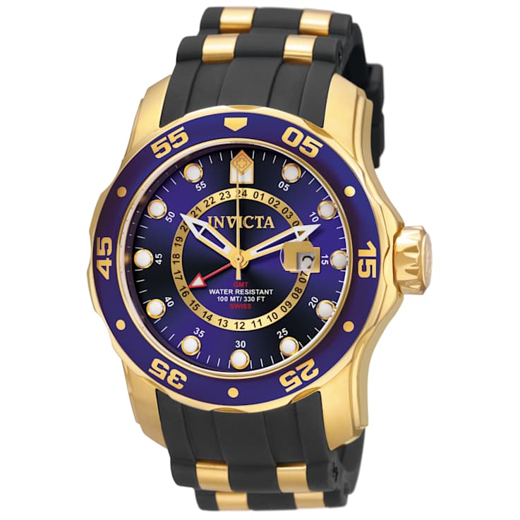 Invicta Pro Diver 48.8mm Blue Dial Polyurethane, Silicone, Stainless
Steel Band Quartz Watch