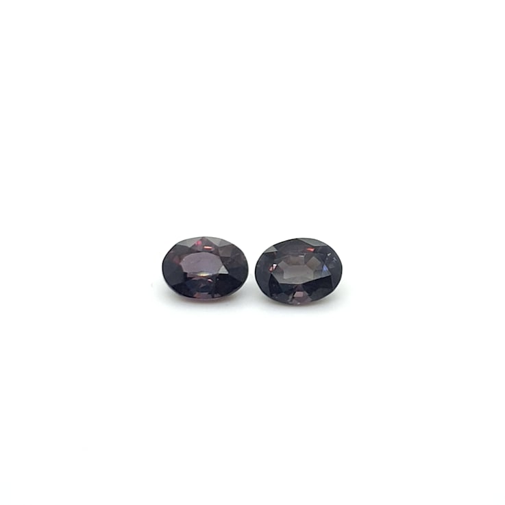Grey-Purple Spinel 9x7mm Oval Matched Pair 3.90ctw