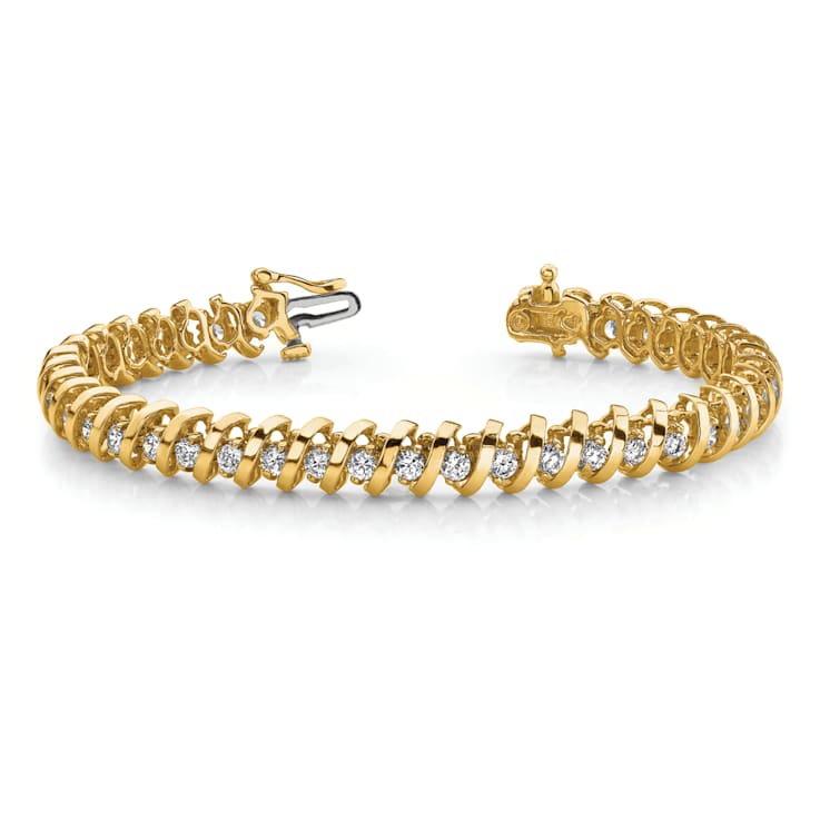 14K Two-tone Gold I1/G-H Diamond Tennis Bracelet 2.23ctw