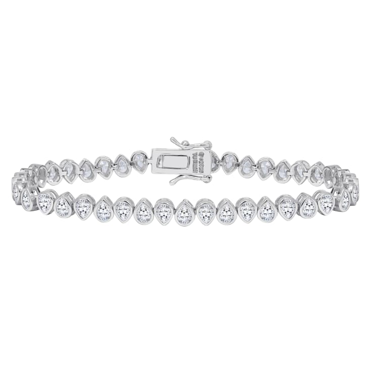 White Cubic Zirconia Platinum Over Sterling Silver Bracelet 8.05ctw