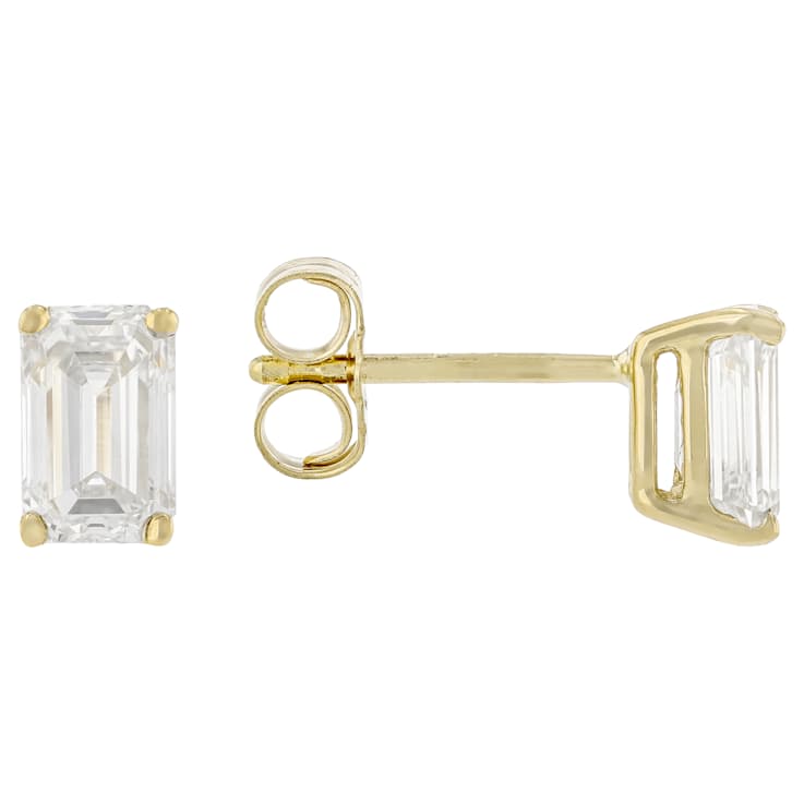 Lab-Grown Diamond Emerald-Cut Stud Earrings In 14K Gold 1.00ctw