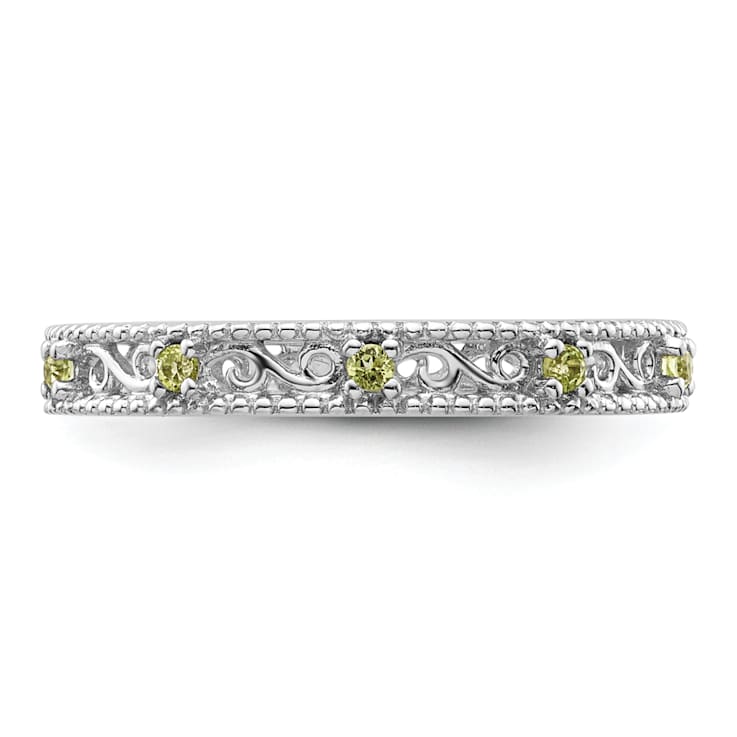 Sterling Silver Stackable Expressions Peridot Ring 0.16ctw