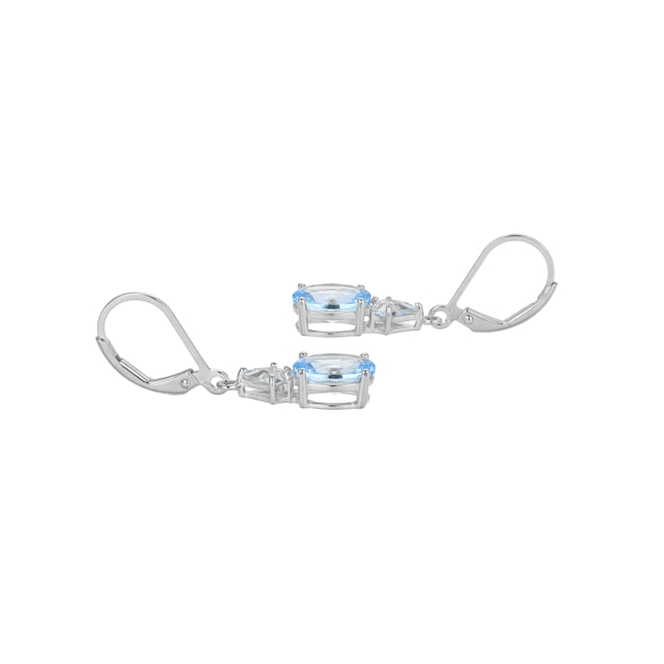 Lab Created Blue Spinel Platinum Over Sterling Silver March Birthstone
Earrings 3.58ctw