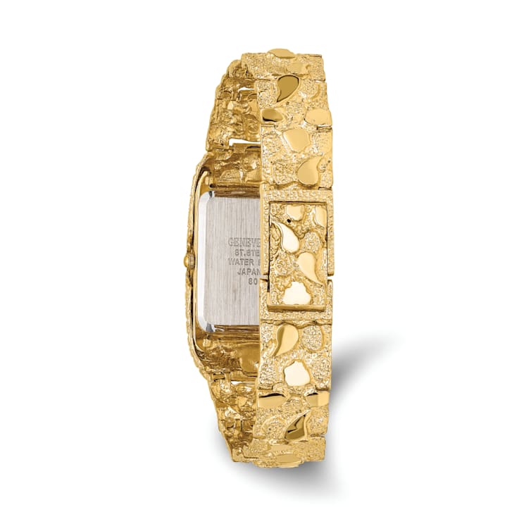 10k Yellow Gold Champagne 27x47mm Dial Square Face Nugget